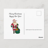 Personalisierte Postkarte Winking Santa Claus gekn (Rückseite)