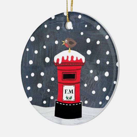 Personalisierte Postkasten Weihnachtsbaumdekoratio Keramik Ornament (Links)