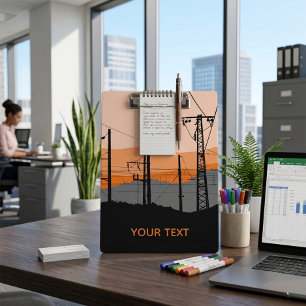 Personalisierte Power für industrielle Sonnenunter Klemmbrett
