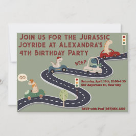 Personalisierte prähistorische Dinosaurier Einladung