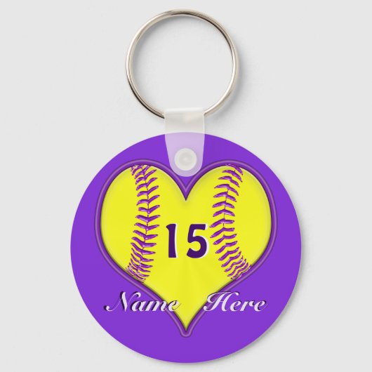 PERSONALISIERTE preiswerte Geschenke für Softball- Schlüsselanhänger (Vorderseite)
