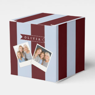 Personalisierte preppy braun-blaue Cabana-Streifen Geschenkschachtel