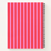 Personalisierte Preppy Hot Pink und Red Strips Notizblock (Rückseite)