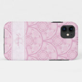 Personalisierte Preppy in Pink Mandala Art Deco Case-Mate iPhone Hülle (Rückseite (Horizontal))