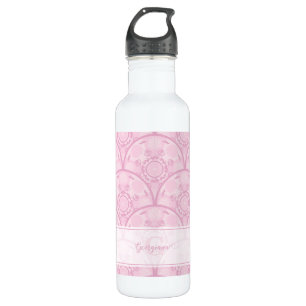 Personalisierte Preppy in Pink Mandala Art Deco Edelstahlflasche