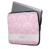Personalisierte Preppy in Pink Mandala Art Deco Laptopschutzhülle (Vorderseite Links)