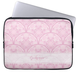 Personalisierte Preppy in Pink Mandala Art Deco Laptopschutzhülle