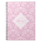 Personalisierte Preppy in Pink Mandala Art Deco Notizblock (Vorderseite)