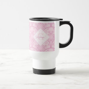 Personalisierte Preppy in Pink Mandala Art Deco Reisebecher