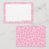 Personalisierte Preppy-Mitteilungskarten in Rosa Mitteilungskarte (Vorne/Hinten)