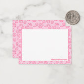 Personalisierte Preppy-Mitteilungskarten in Rosa Mitteilungskarte (Vorderseite/Rückseite Beispiel)