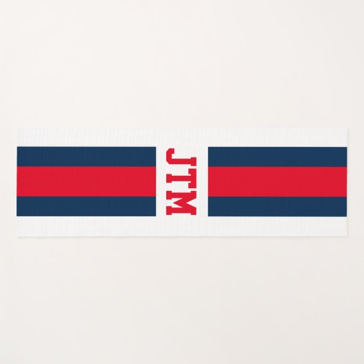 Personalisierte Preppy Yoga Mat Monogramm Streifen Yogamatte (Vorderseite (Horizontal))