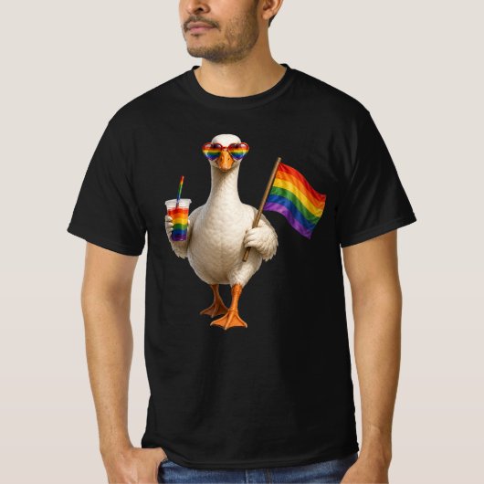 Personalisierte Pride-Gans | Benutzerdefinierter T T-Shirt (Vorderseite)