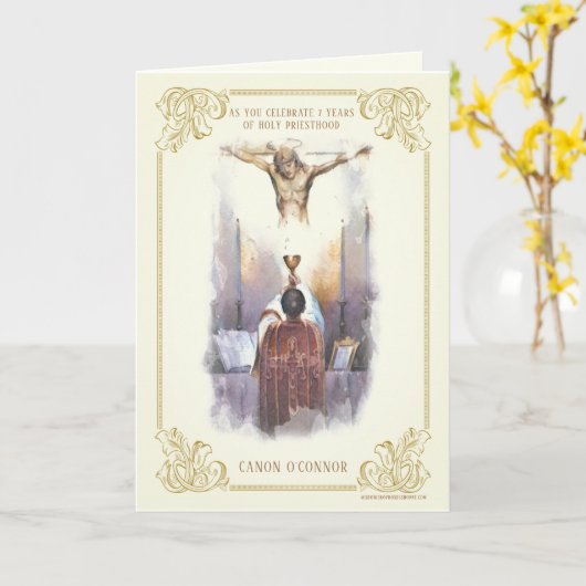 Personalisierte Priesterordination Religious Jesus Karte (Gelbe Blume)