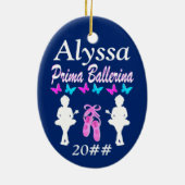 PERSONALISIERTE PRIMA-BALLERINA-ORNATION KERAMIKORNAMENT (Hinten)