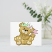 Personalisierte Princess Bear Einladungen & Aufkle (Stehend Vorderseite)