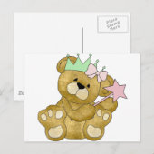 Personalisierte Princess Bear Einladungen & Aufkle (Vorne/Hinten)