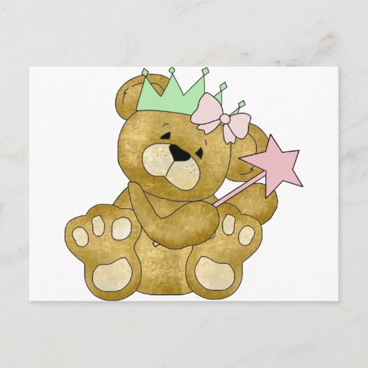 Personalisierte Princess Bear Einladungen & Aufkle (Vorderseite)