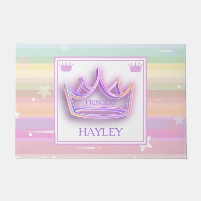 Personalisierte Princess Crown Area Teppich Fußmatte (Vorderseite)