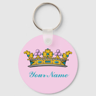 Personalisierte Princess Crown auf rosa Schlüsselanhänger