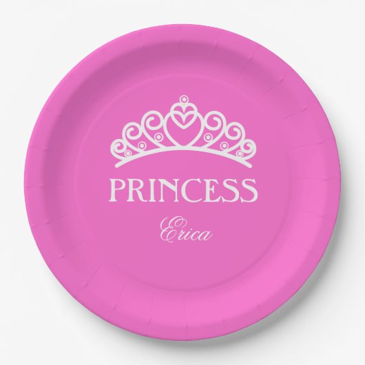 Personalisierte Princess-Platte mit Namen Pappteller (Vorderseite)