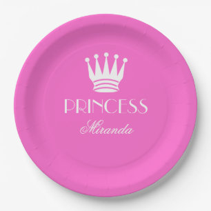 Personalisierte Princess-Platte mit Namen Pappteller