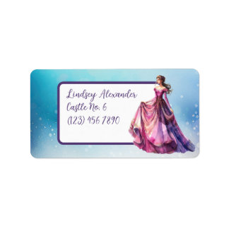 Personalisierte Princess School Adressaufkleber