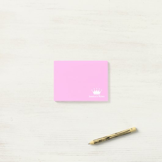 Personalisierte Prinzessenkrone, rosa Post-it®-Not Post-it Klebezettel (Auf Schreibtisch)