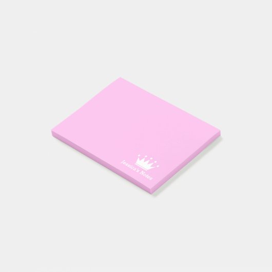 Personalisierte Prinzessenkrone, rosa Post-it®-Not Post-it Klebezettel (angewinkelt)