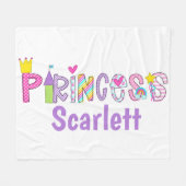 Personalisierte Prinzessin Alphabet Kronplatz Wand Fleecedecke (Vorderseite (Horizontal))