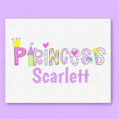 Personalisierte Prinzessin Alphabet Kronplatz Wand Leinwanddruck