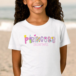 Personalisierte Prinzessin Alphabet Kronplatz Wand T-Shirt