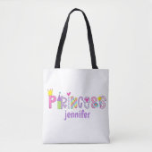 Personalisierte Prinzessin Alphabet leuchtend farb Tasche (Vorderseite)
