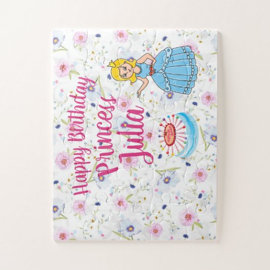 Personalisierte Prinzessin Birthday Jigsaw Puzzle (Vertikal)