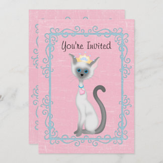 Personalisierte Prinzessin Cat Pink zum Geburtstag Einladung
