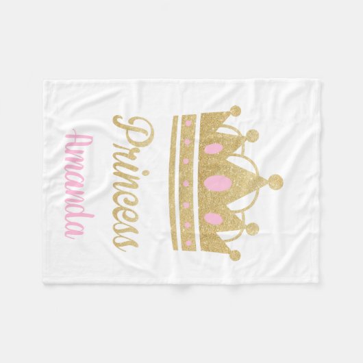 Personalisierte Prinzessin Fleece Blanket (Vorderseite (Horizontal))