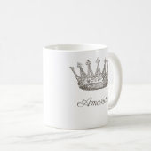 Personalisierte Prinzessin Kronplatz Tiara Kaffeetasse (VorderseiteRechts)