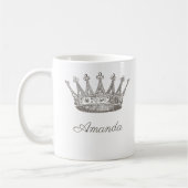 Personalisierte Prinzessin Kronplatz Tiara Kaffeetasse (Links)