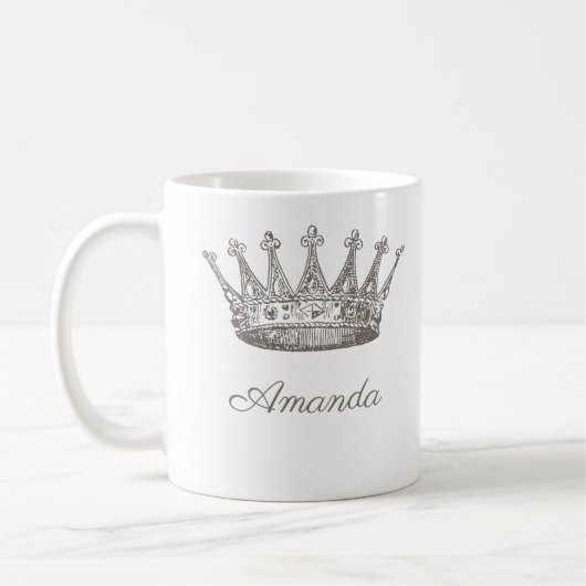 Personalisierte Prinzessin Kronplatz Tiara Kaffeetasse (Links)