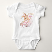Personalisierte Prinzessin Lilibet Ballerina Rabbi Baby Strampler (Vorderseite)