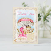 Personalisierte Prinzessin Mermaid Clam Shell Dankeskarte (Stehend Vorderseite)