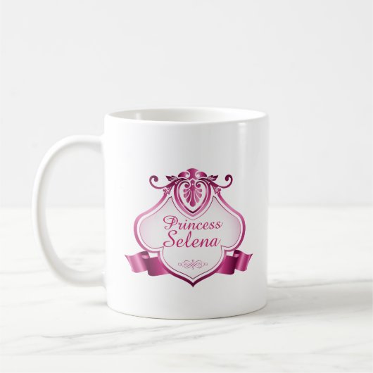 Personalisierte Prinzessin rosa Tasse mit (Links)