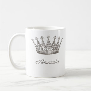 Personalisierte Prinzessinnenkrone Tiara Kaffeetasse