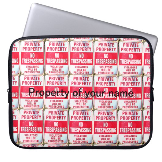 personalisierte Privateigentum Laptopschutzhülle (Vorderseite)