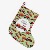 Personalisierte Produktion von roten LKW Großer Weihnachtsstrumpf (Vorderansicht (hängend))