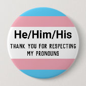 Personalisierte Pronouns He Trans Button (Vorderseite)
