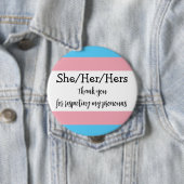 Personalisierte Pronouns She Trans Button (Beispiel)