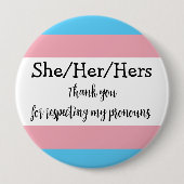 Personalisierte Pronouns She Trans Button (Vorderseite)