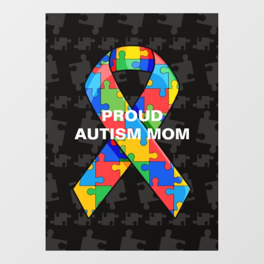 Personalisierte Proud Autismus Mama/Vater Puzzle R Fensteraufkleber (Blatt)