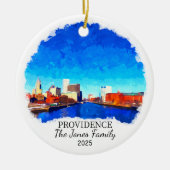 Personalisierte Providence Ornament, Rhode Island Keramik Ornament (Vorne)